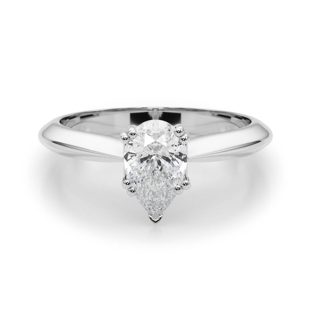 Exquisite Double Prong Engagement Ring Pear Diamond Engagement Ring — 9K/18K Gold & Platinum