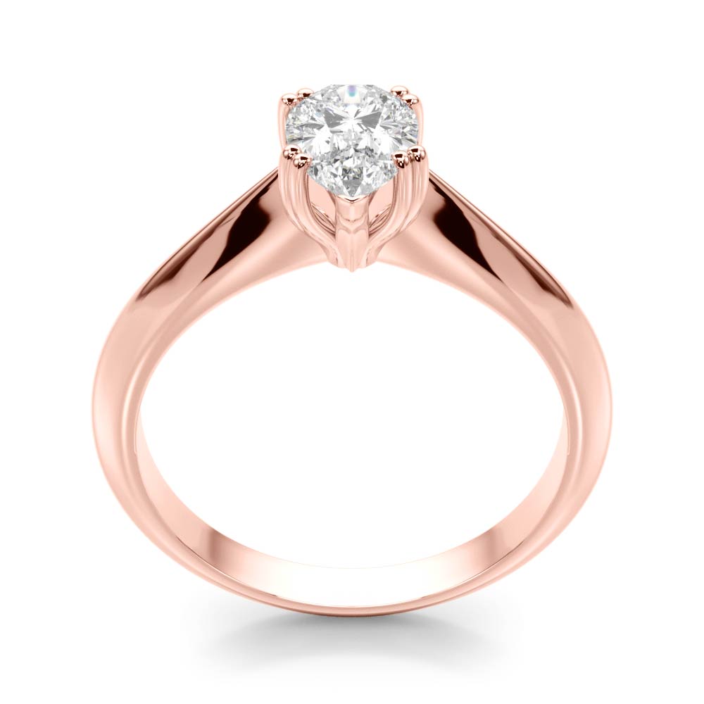 Exquisite Double Prong Engagement Ring Pear Diamond Engagement Ring — 9K/18K Gold & Platinum