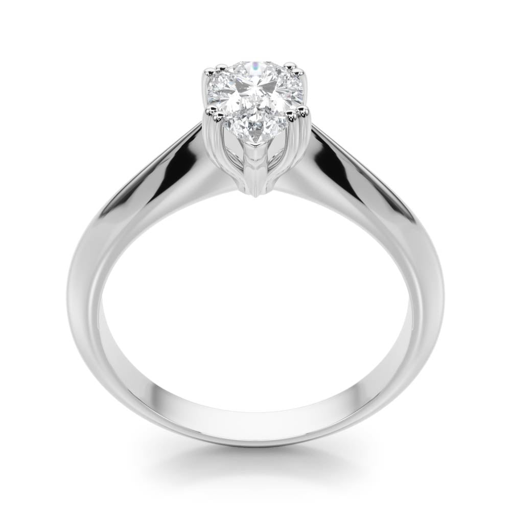 Exquisite Double Prong Engagement Ring Pear Diamond Engagement Ring — 9K/18K Gold & Platinum