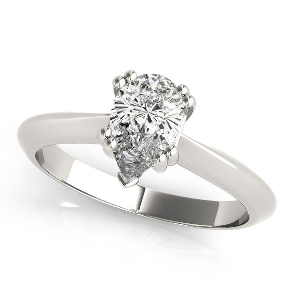 Exquisite Double Prong Engagement Ring Pear Diamond Engagement Ring — 9K/18K Gold & Platinum