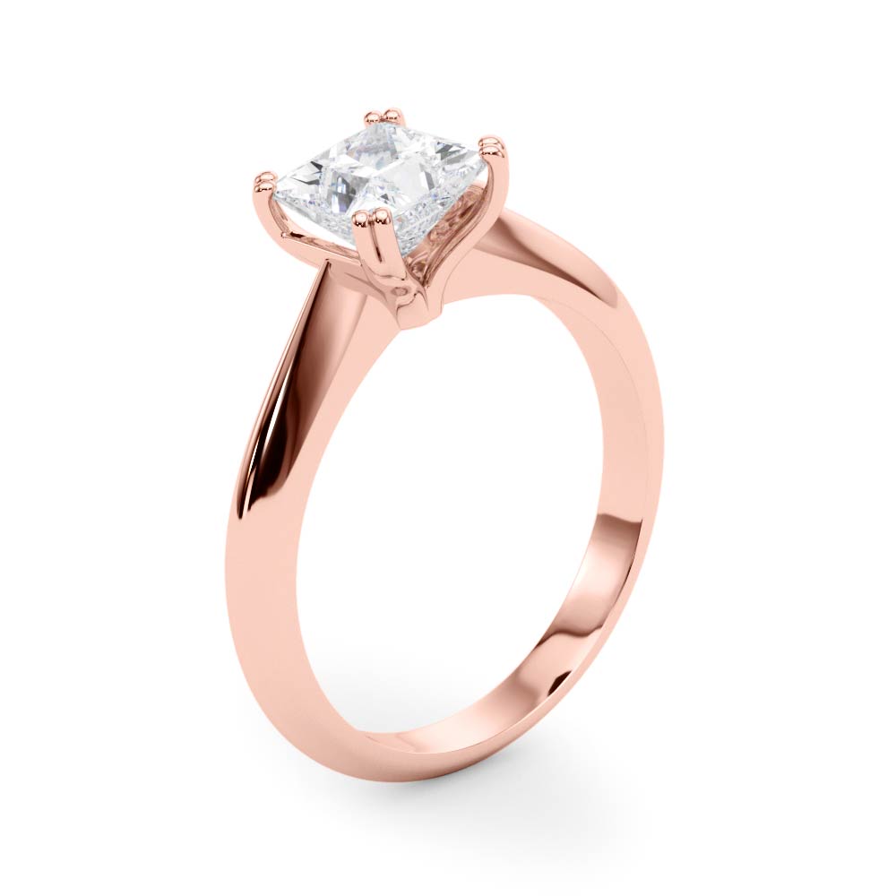 Regal Double Prong Cut Engagement Ring Princess Diamond Engagement Ring — 9K/18K Gold & Platinum