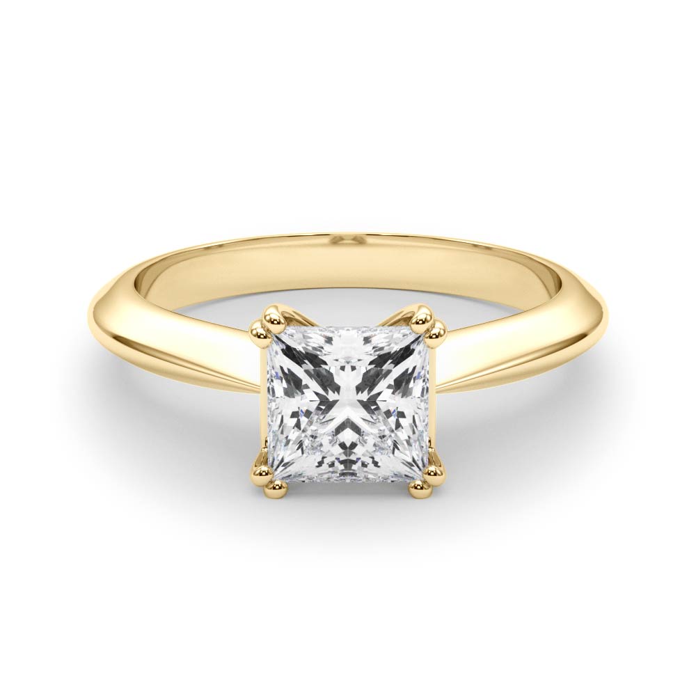 Regal Double Prong Cut Engagement Ring Princess Diamond Engagement Ring — 9K/18K Gold & Platinum