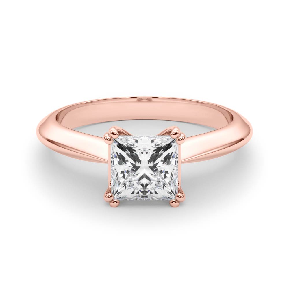Regal Double Prong Cut Engagement Ring Princess Diamond Engagement Ring — 9K/18K Gold & Platinum