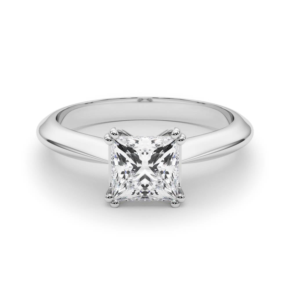 Regal Double Prong Cut Engagement Ring Princess Diamond Engagement Ring — 9K/18K Gold & Platinum