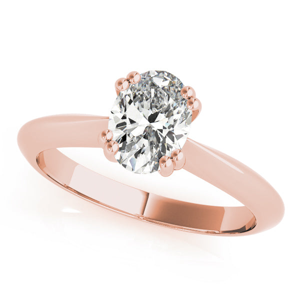 Sophisticated Double Prong Engagement Ring Oval Diamond Engagement Ring — 9K/18K Gold & Platinum