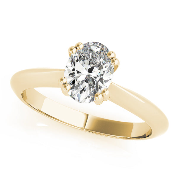 Sophisticated Double Prong Engagement Ring Oval Diamond Engagement Ring — 9K/18K Gold & Platinum