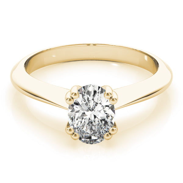Sophisticated Double Prong Engagement Ring Oval Diamond Engagement Ring — 9K/18K Gold & Platinum