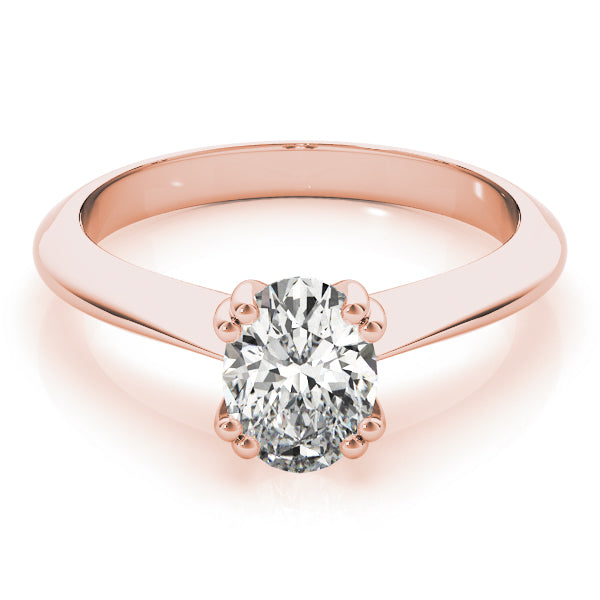 Sophisticated Double Prong Engagement Ring Oval Diamond Engagement Ring — 9K/18K Gold & Platinum
