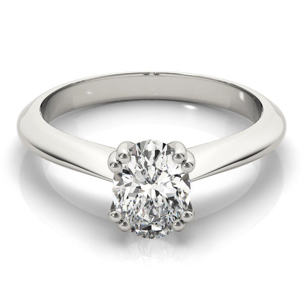 Sophisticated Double Prong Engagement Ring Oval Diamond Engagement Ring — 9K/18K Gold & Platinum