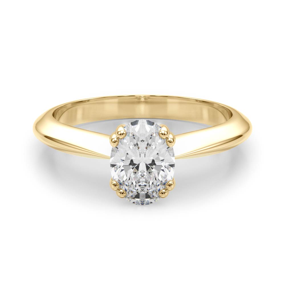 Sophisticated Double Prong Engagement Ring Oval Diamond Engagement Ring — 9K/18K Gold & Platinum