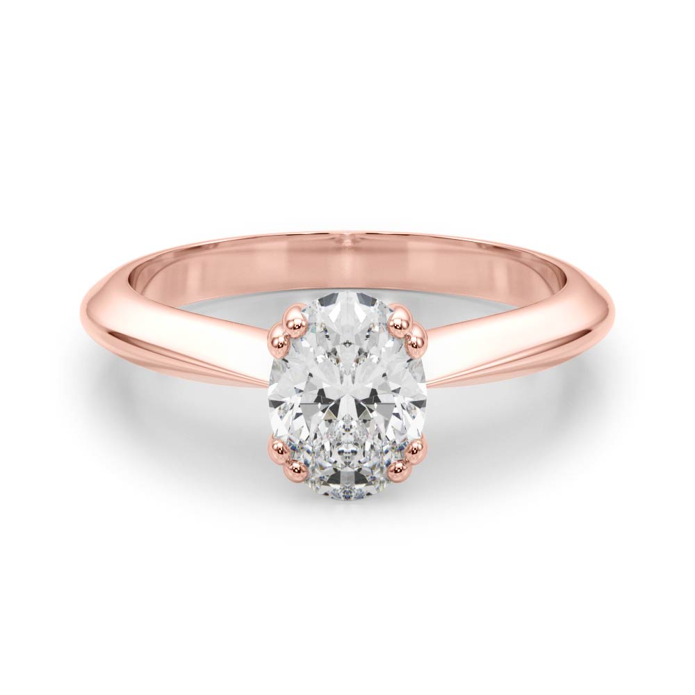 Sophisticated Double Prong Engagement Ring Oval Diamond Engagement Ring — 9K/18K Gold & Platinum