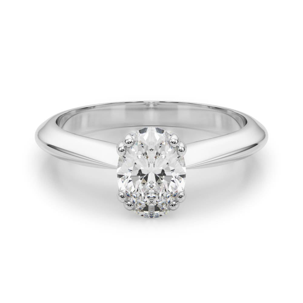 Sophisticated Double Prong Engagement Ring Oval Diamond Engagement Ring — 9K/18K Gold & Platinum