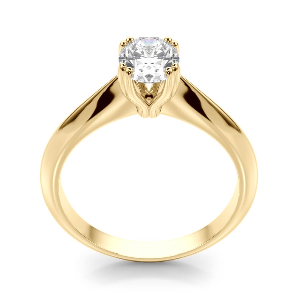 Sophisticated Double Prong Engagement Ring Oval Diamond Engagement Ring — 9K/18K Gold & Platinum