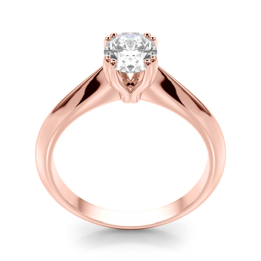 Sophisticated Double Prong Engagement Ring Oval Diamond Engagement Ring — 9K/18K Gold & Platinum