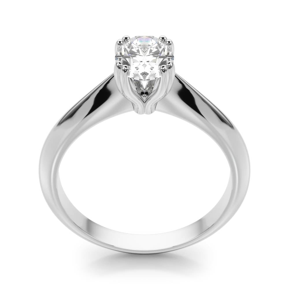 Sophisticated Double Prong Engagement Ring Oval Diamond Engagement Ring — 9K/18K Gold & Platinum