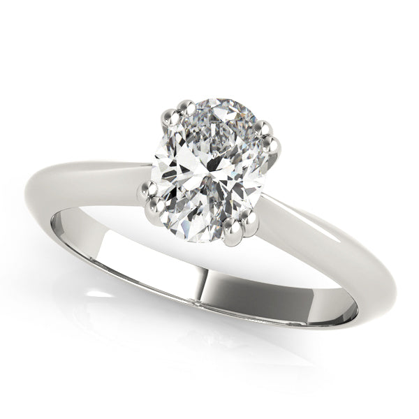 Sophisticated Double Prong Engagement Ring Oval Diamond Engagement Ring — 9K/18K Gold & Platinum