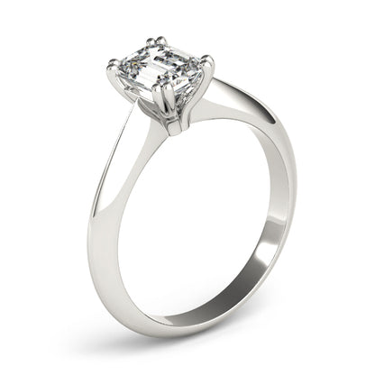 Lab-Grown Emerald Cut D-VVS Diamond Double Prong Solitaire Engagement Ring. 