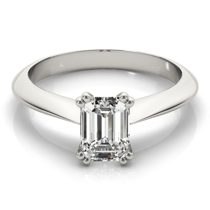 Lab-Grown Emerald Cut D-VVS Diamond Double Prong Solitaire Engagement Ring. 