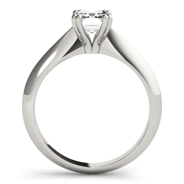 Lab-Grown Emerald Cut D-VVS Diamond Double Prong Solitaire Engagement Ring. 