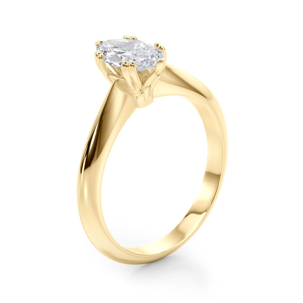 Radiant Double Prong Engagement Ring Marquise Diamond Engagement Ring — 9K/18K Gold & Platinum