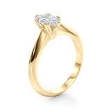 Radiant Double Prong Engagement Ring Marquise Diamond Engagement Ring — 9K/18K Gold & Platinum