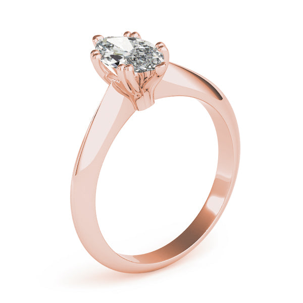 Radiant Double Prong Engagement Ring Marquise Diamond Engagement Ring — 9K/18K Gold & Platinum