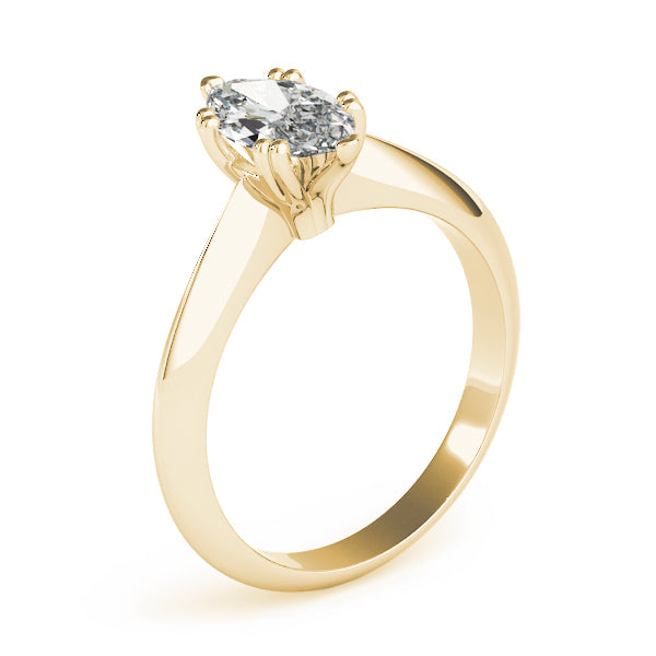 Radiant Double Prong Engagement Ring Marquise Diamond Engagement Ring — 9K/18K Gold & Platinum