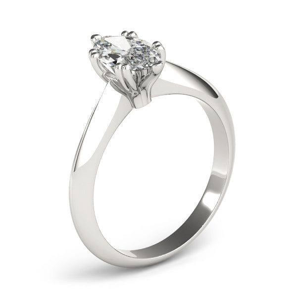 Radiant Double Prong Engagement Ring Marquise Diamond Engagement Ring — 9K/18K Gold & Platinum