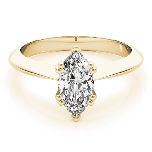 Radiant Double Prong Engagement Ring Marquise Diamond Engagement Ring — 9K/18K Gold & Platinum
