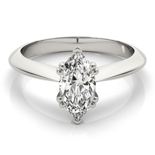 Radiant Double Prong Engagement Ring Marquise Diamond Engagement Ring — 9K/18K Gold & Platinum