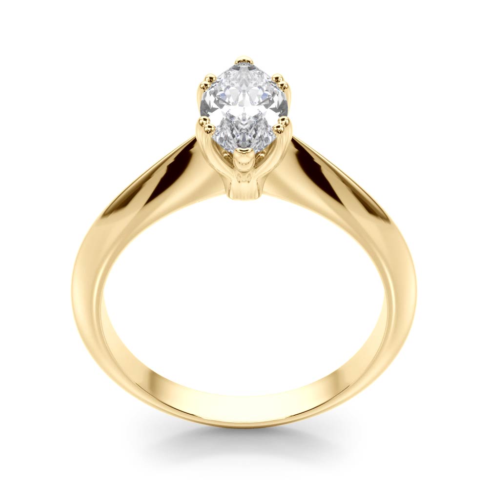 Radiant Double Prong Engagement Ring Marquise Diamond Engagement Ring — 9K/18K Gold & Platinum