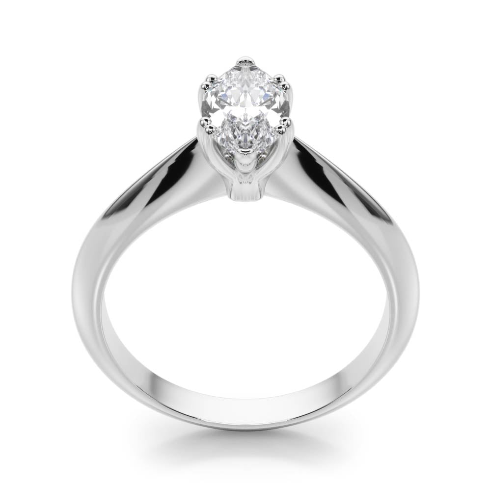 Radiant Double Prong Engagement Ring Marquise Diamond Engagement Ring — 9K/18K Gold & Platinum
