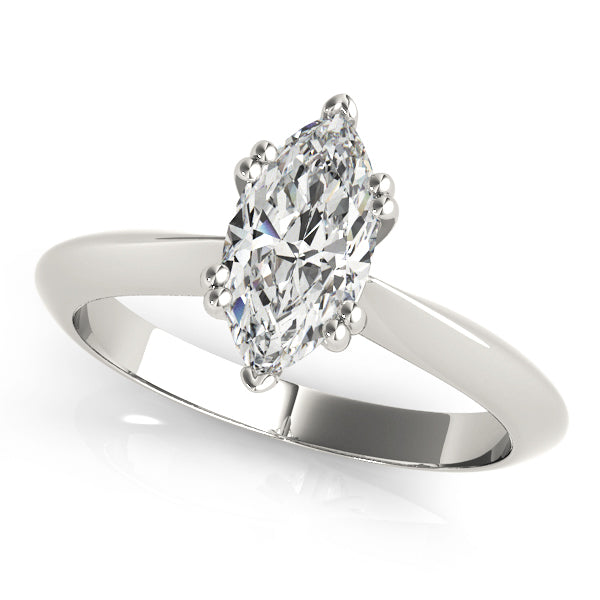 Radiant Double Prong Engagement Ring Marquise Diamond Engagement Ring — 9K/18K Gold & Platinum