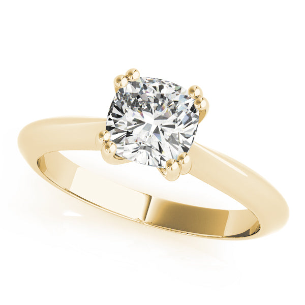 Brilliant Double Prong Engagement Ring Cushion Diamond Engagement Ring — 9K/18K Gold & Platinum