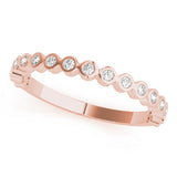 Stackable Bezel Set Half Eternity Ring in Gold & Platinum