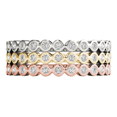 Stackable Bezel Set Half Eternity Ring in Gold & Platinum