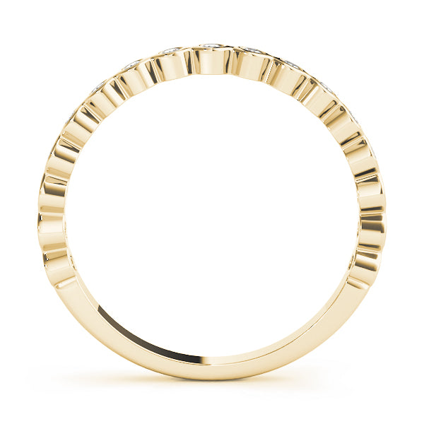 Stackable Bezel Set Half Eternity Ring in Gold & Platinum