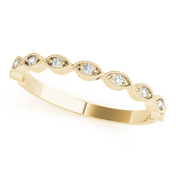 Marquise Shaped Stackable Half Eternity Ring in Gold & Platinum