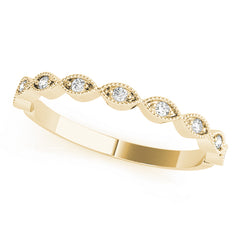 Marquise Shaped Stackable Half Eternity Ring in Gold & Platinum