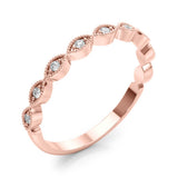 Marquise Shaped Stackable Half Eternity Ring in Gold & Platinum