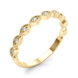 Marquise Shaped Stackable Half Eternity Ring in Gold & Platinum