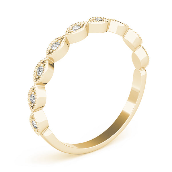 Marquise Shaped Stackable Half Eternity Ring in Gold & Platinum