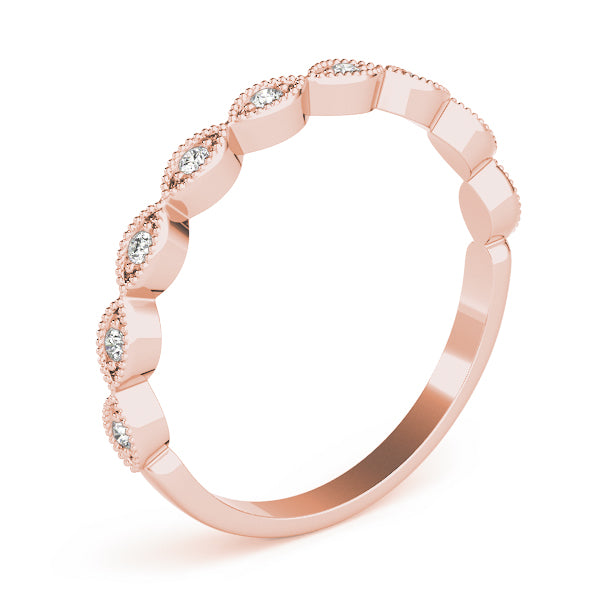 Marquise Shaped Stackable Half Eternity Ring in Gold & Platinum