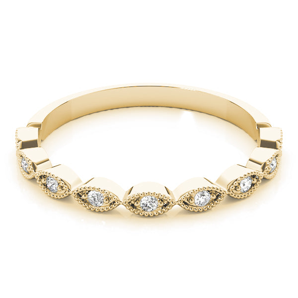 Marquise Shaped Stackable Half Eternity Ring in Gold & Platinum