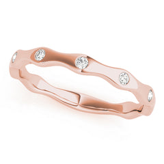 Bezel Set Stackable Half Eternity Ring in Gold & Platinum
