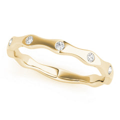 Bezel Set Stackable Half Eternity Ring in Gold & Platinum