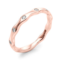 Bezel Set Stackable Half Eternity Ring in Gold & Platinum