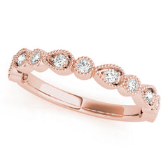 Alternating Pear & Round Diamond Half Eternity Ring in Gold & Platinum