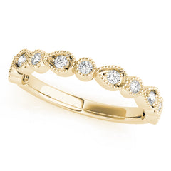 Alternating Pear & Round Diamond Half Eternity Ring in Gold & Platinum