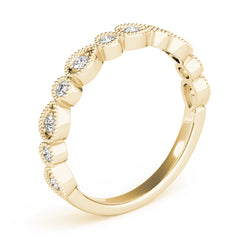 Alternating Pear & Round Diamond Half Eternity Ring in Gold & Platinum
